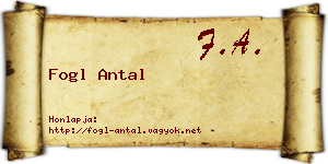 Fogl Antal névjegykártya